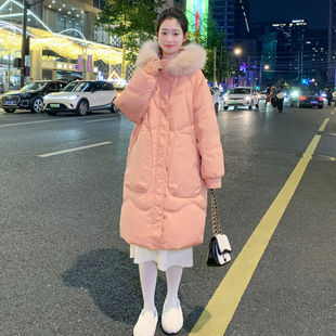 时尚 2024甜美胖mm特大码 加肥加大200斤韩版 女装 厚 羽绒服女中长款