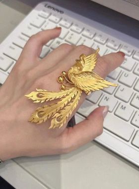 男女通用古风凤凰婚礼戒指