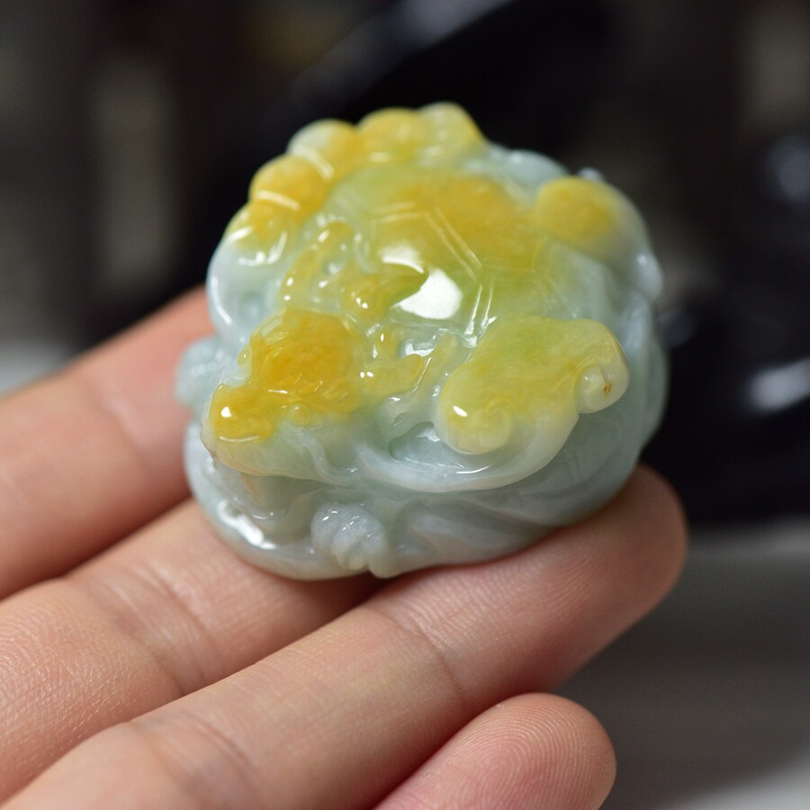 缅甸翡翠玉石龙头龟吊坠 首饰玉器龙头龟玉器把件挂件 工厂直销