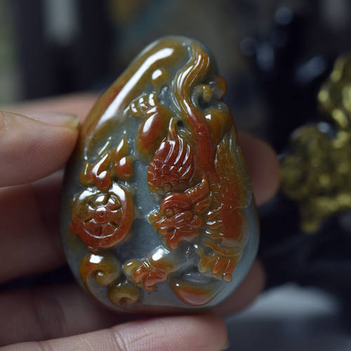 翡翠玉石A货红翡飞天貔貅吊坠 缅甸玉器招财皮丘珠宝首饰 送证书