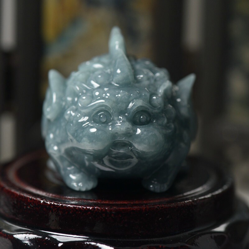 现货一物一图翡翠A货玉石貔貅摆件手玩件饱满特色皮丘摆件带证书