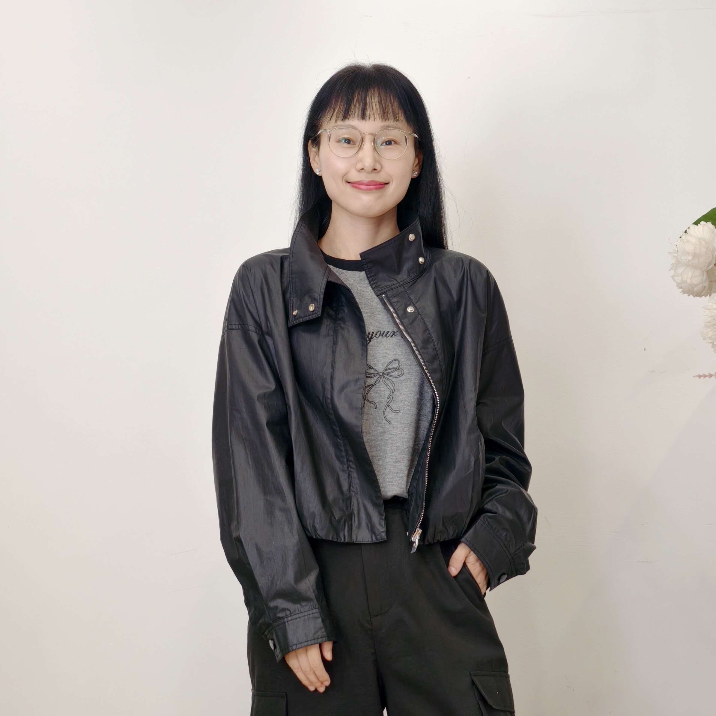 可路莎专柜253142春秋休闲立领仿皮夹克短款外套女上衣