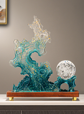 太湖石雕塑摆件轻奢高档客厅玄关电视柜酒柜装饰品创意办公室摆设