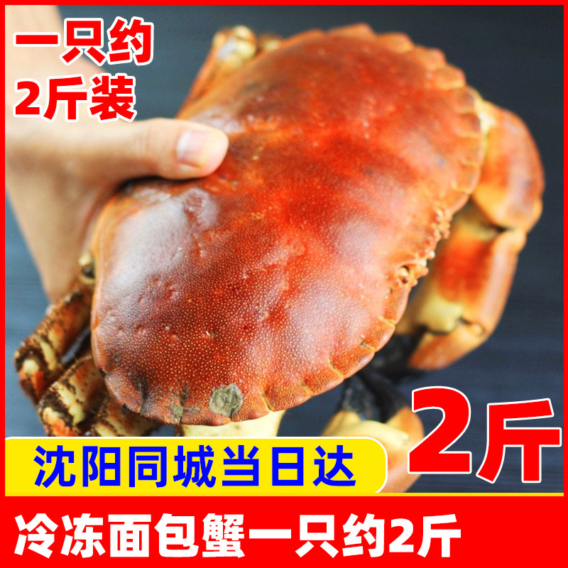 冷冻面包蟹黄金蟹螃蟹海蟹一只约2斤装水产海鲜辽宁沈阳同城冰鲜