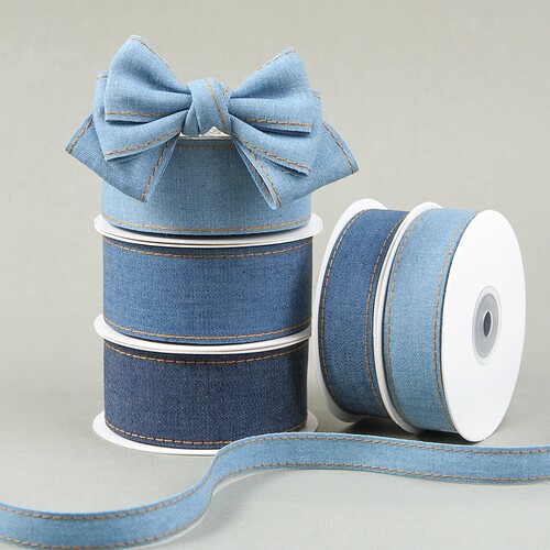 双面跳线牛仔织带DIY蝴蝶结发饰服装辅料缎带宠物用品装饰丝带 - 封面