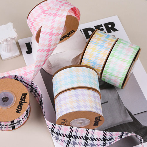 马卡龙千鸟织带发饰礼品鲜花包装