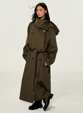 【XSPACE】Dpercent｜焦茶色松弛感长款秋冬羊毛大衣外套男女款