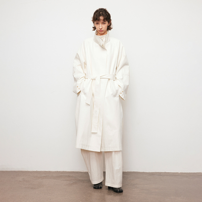 【XSPACE】Dpercent丨莱赛尔棉混纺宽松防风收腰长款风衣外套