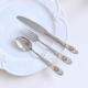 韩国进口SMF英玫瑰花束18 10不锈钢西餐餐具实心勺叉咖啡勺水果叉