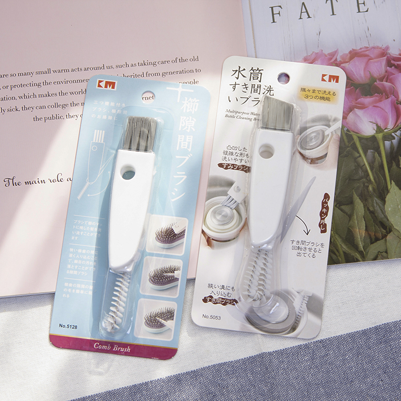 日本KM缝隙刷双头多功能杯盖刷