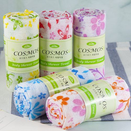 韩国进口沐浴条搓澡巾洗澡拉背条长条搓背巾泡沫丰富搓泥神器