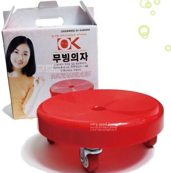 韩国进口滑轮小凳子带宝宝矮板凳家务清洁懒人擦地凳万向可移动凳