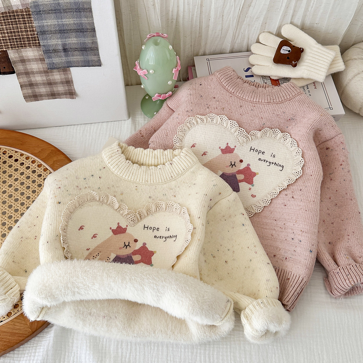 女童加厚一体绒套头毛衣女宝宝冬季圆领内搭针织线衫中小童毛线衣,童装/婴儿装/亲子装,毛衣/针织衫,淘宝优惠券,粉丝福利购,淘宝优惠卷