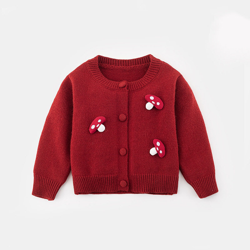 婴童春装红色开衫毛衣2026新款甜美女童针织长袖上衣幼儿春秋外套,童装/婴儿装/亲子装,毛衣/针织衫,淘宝优惠券,粉丝福利购,淘宝优惠卷