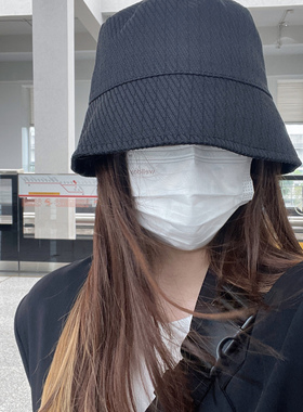 日系黑色百搭渔夫帽素颜遮阳显脸小水桶帽夏季防晒盆帽设计感帽子