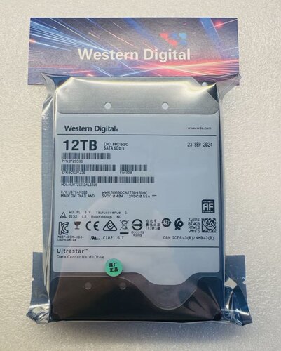 西部数据12TSATAHC520服务器盘