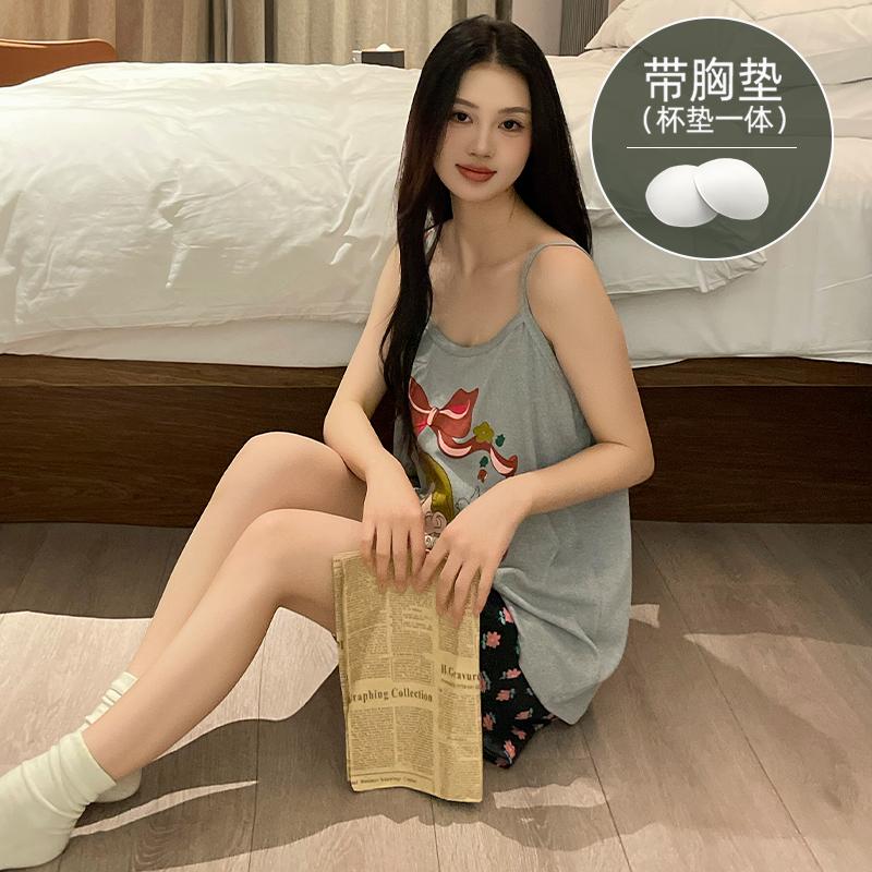 冰丝吊带纯欲风套装睡衣家居服