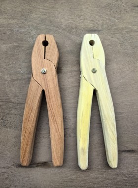 宜兴紫砂壶制作工具，木头老虎钳木夹子 防烫 隔热