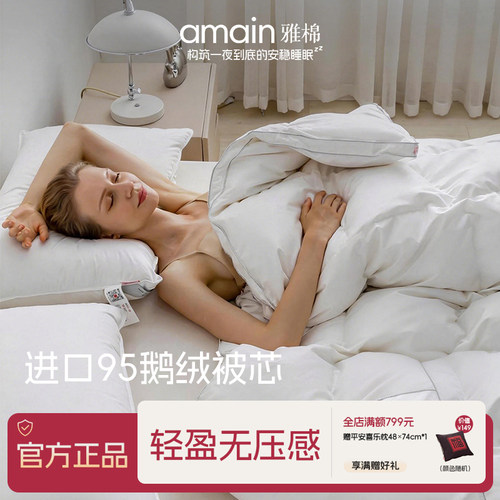 雅棉95白鹅绒春秋被冬被