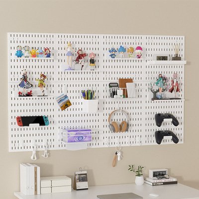 洞洞板墙壁展DIY免打孔收纳神器书房厨房门后不伤墙收纳置物板