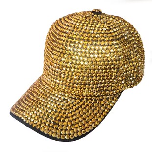 太阳帽舞台帽 男士 新款 欧美风水钻棒球帽女士嘻哈闪亮帽子满钻时尚