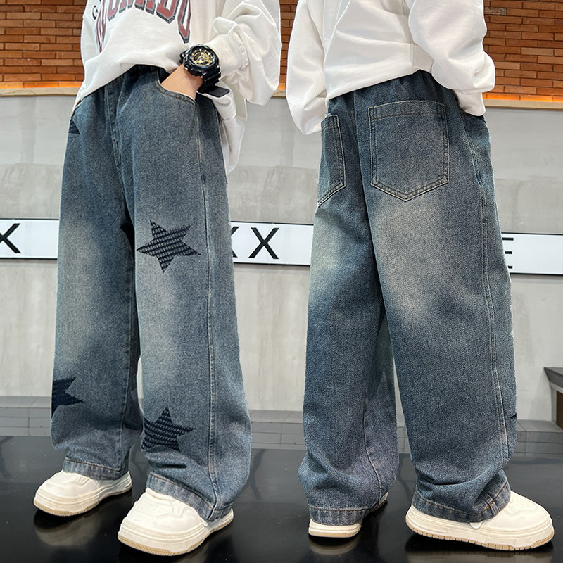 男童春季时髦牛仔裤2026新款男孩韩范宽松直筒裤中大童春秋休闲裤,童装/婴儿装/亲子装,儿童牛仔裤,淘宝优惠券,粉丝福利购,淘宝优惠卷