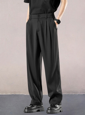 休闲西装裤男2025新款秋冬季高级感长裤子宽松垂感加厚直筒小西裤