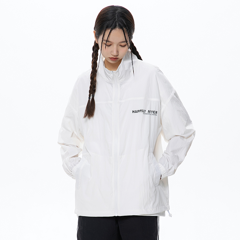 白色防晒衣男款夏季新款夹克薄款冰丝防晒服时尚百搭男女同款外套