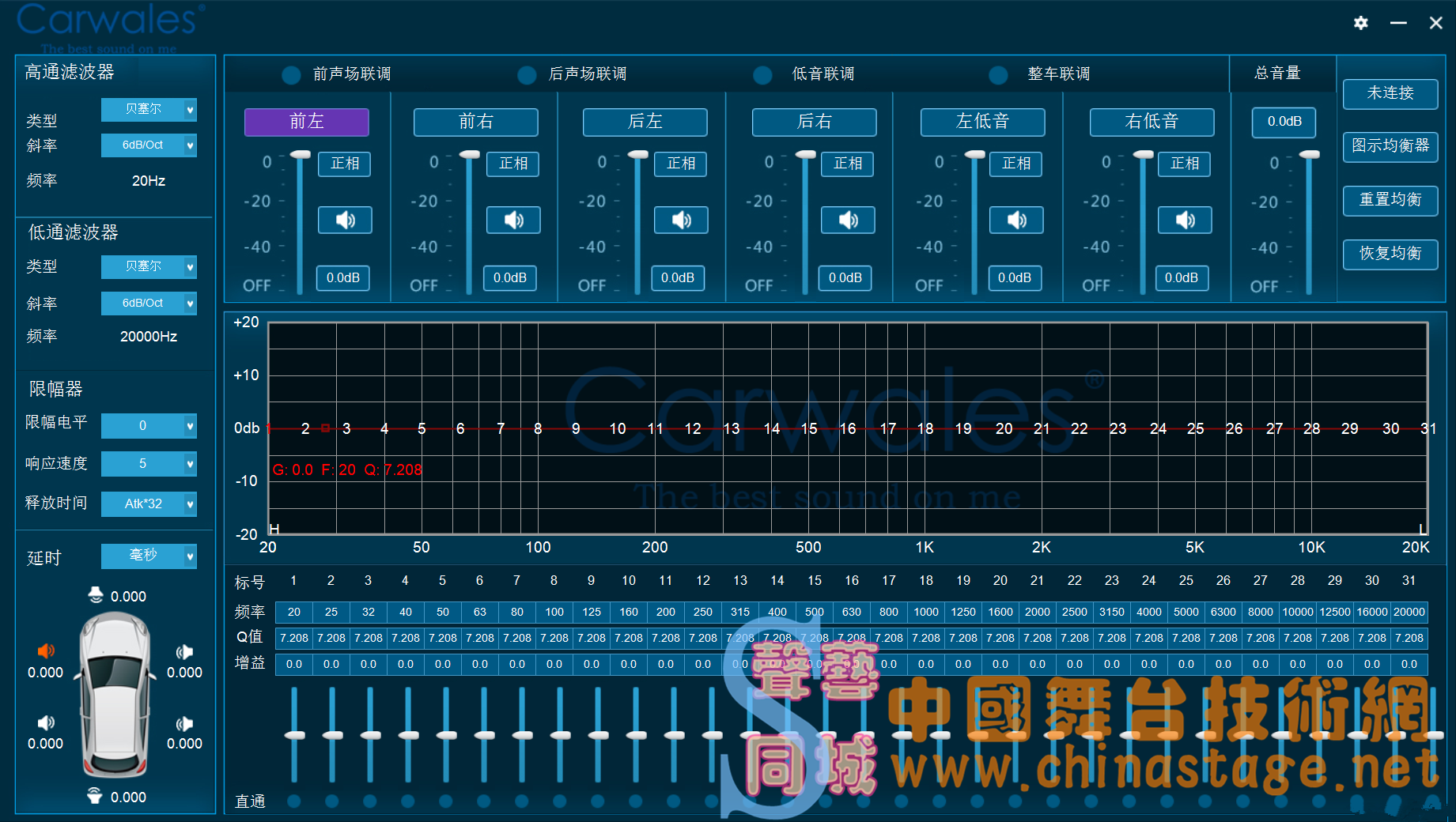 卡威士carwales dsp车载功放调音软件 数字效果器功放调音软件
