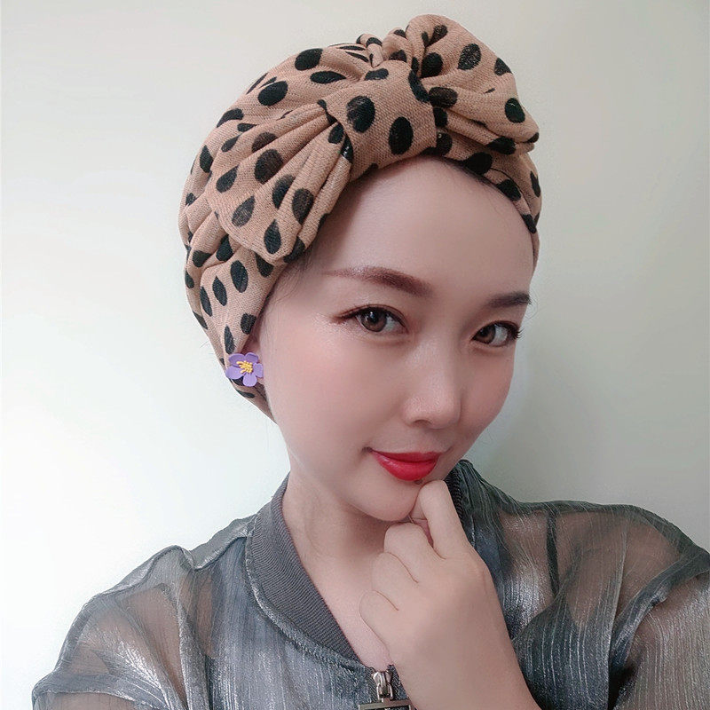 波点蝴蝶结帽子弹力月子帽 头巾帽 单层透气款式 穆斯帽 光头帽,服饰配件/皮带/帽子/围巾,帽子,淘宝优惠券,粉丝福利购,淘宝优惠卷
