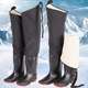 男女保暖防水过膝钓鱼水鞋 冬季 加厚加绒高筒雨鞋 皮毛一体加棉水靴