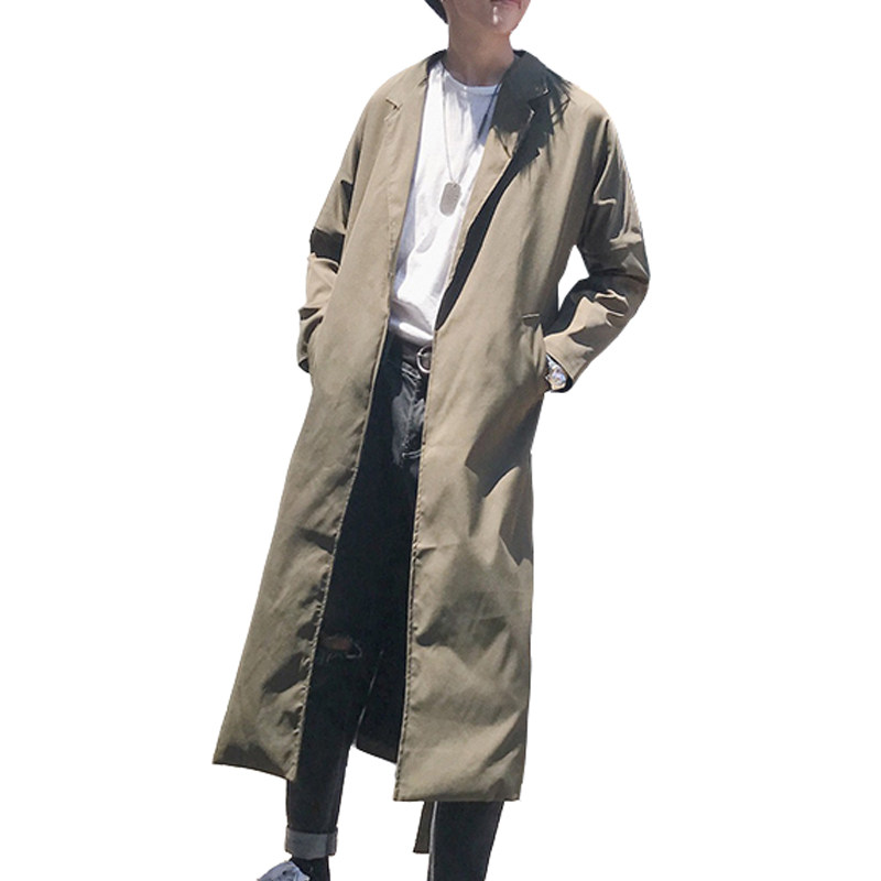 2021秋款潮品风衣男潮款长款时尚外套风衣韩版修身男风衣D54P135,男装风衣,星座312B-1