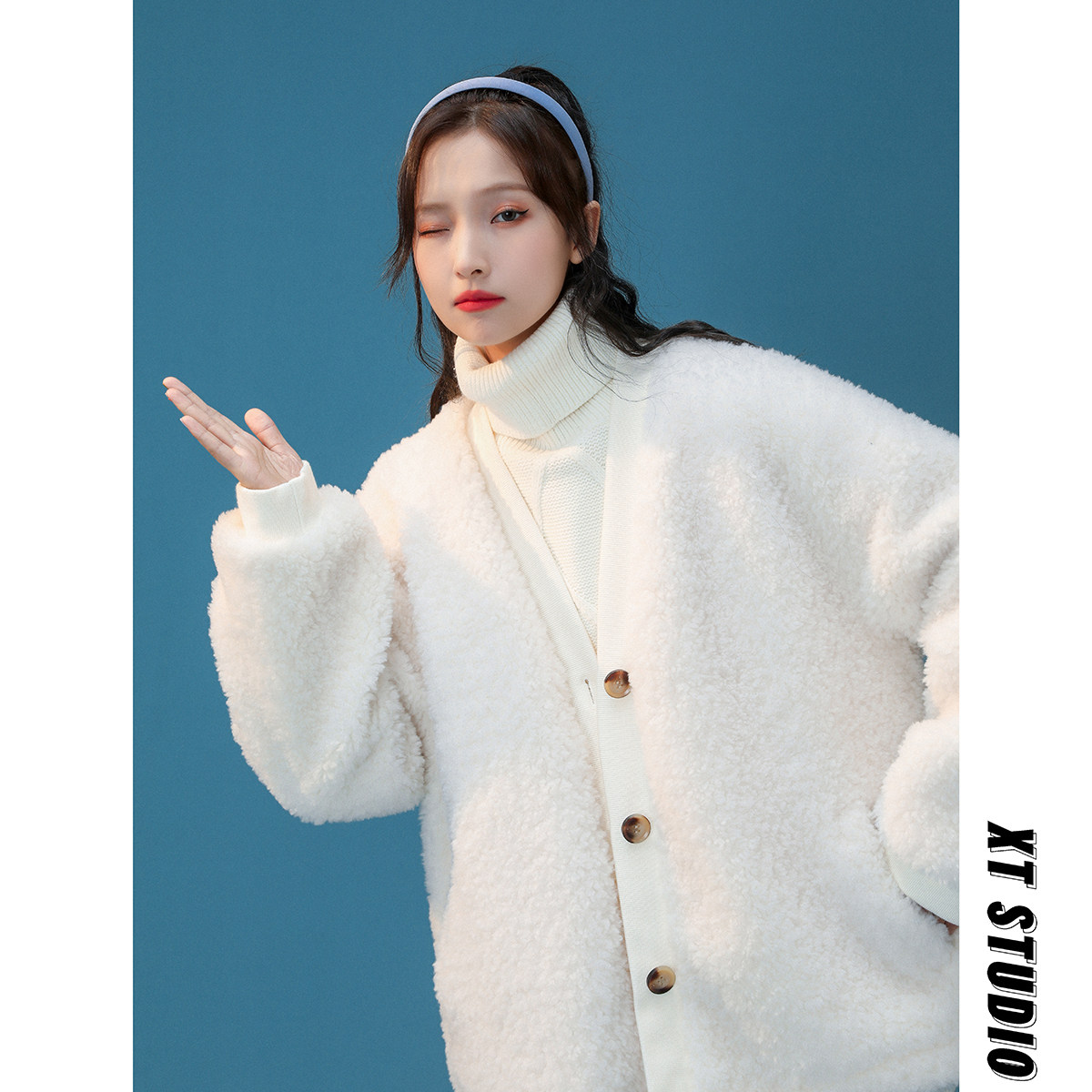 @中性-炒鸡好看派克服羊羔毛加厚棉服开衫外套D73P108,女装短外套,星座312B-1