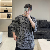 2023夏季新款暗黑时尚小众破洞设计短袖T恤D841P50，男装T恤，星座312B-1