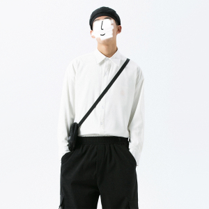 2021秋季纯色宽松男士上衣精致韩风男外套衬衫D602P55图片