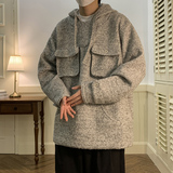 2022冬季新款复古宽松保暖连帽立体口袋套头毛呢羊毛外套D820P138，男装毛呢大衣，星座312B-1