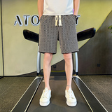 2023夏装精神小伙五分裤几何提花男青年运动短裤休闲裤D846P45，男装休闲裤，星座312B-1