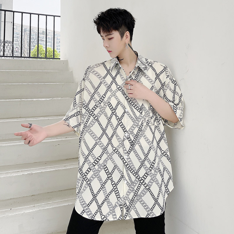 高品质短袖衬衫男士夏季商务休闲衬衣个性时尚花衣服D705P55,男装衬衫,星座312B-1