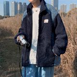 2023冬季新款百搭潮男羊羔毛棉衣宽松舒适拼色小清新外套D118P115，男装棉衣，星座312B-1
