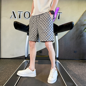 2023夏社会小伙轻奢高品质短裤男士休闲裤五分中裤D836P45图片