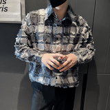 2022暗黑小众社会小伙小香风面料长袖衬衫男D792P65，男装衬衫，星座312B-1