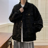 2023春季新款潮流外套流苏方格外套男夹克D824P115，男装夹克，星座312B-1