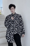 小雏菊印花衬衫男2024韩版潮流宽松高级垂感免烫休闲衬衣D680P55，男装衬衫，星座312B-1