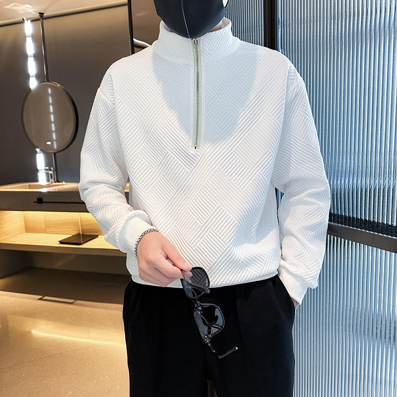新款时尚半拉链套头卫衣男士韩版潮流痞帅提花休闲上衣D893P68,男装卫衣,星座312B-1