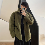 2021新款派克风加厚青年外穿流行宽松冬季羊羔毛外套D01P115，男装棉衣，星座312B-1