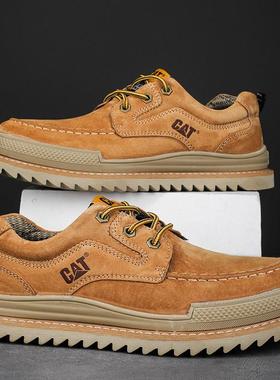 头层CATQ卡特断码尾货休闲百搭真皮男士运动工装鞋高筒圆头复古