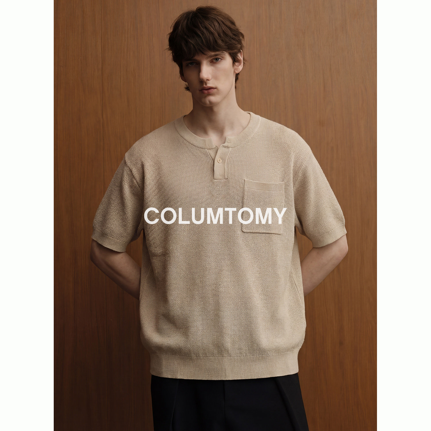 老钱风亨利领针织短袖2026年夏季新款男士T恤Cleanfit休闲打底衫