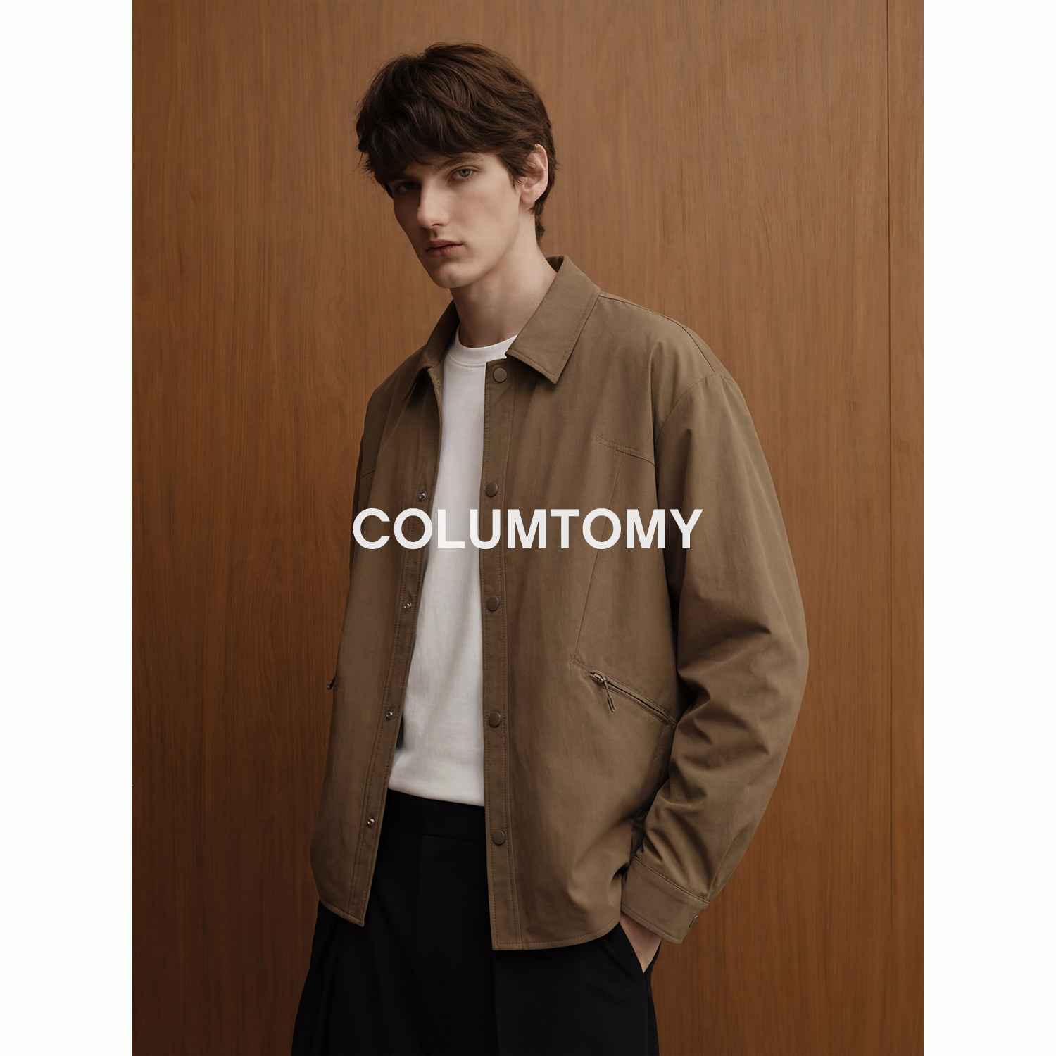 2026春秋季新款男士Cleanfit夹克翻领老钱风高级休闲美式衬衫外套