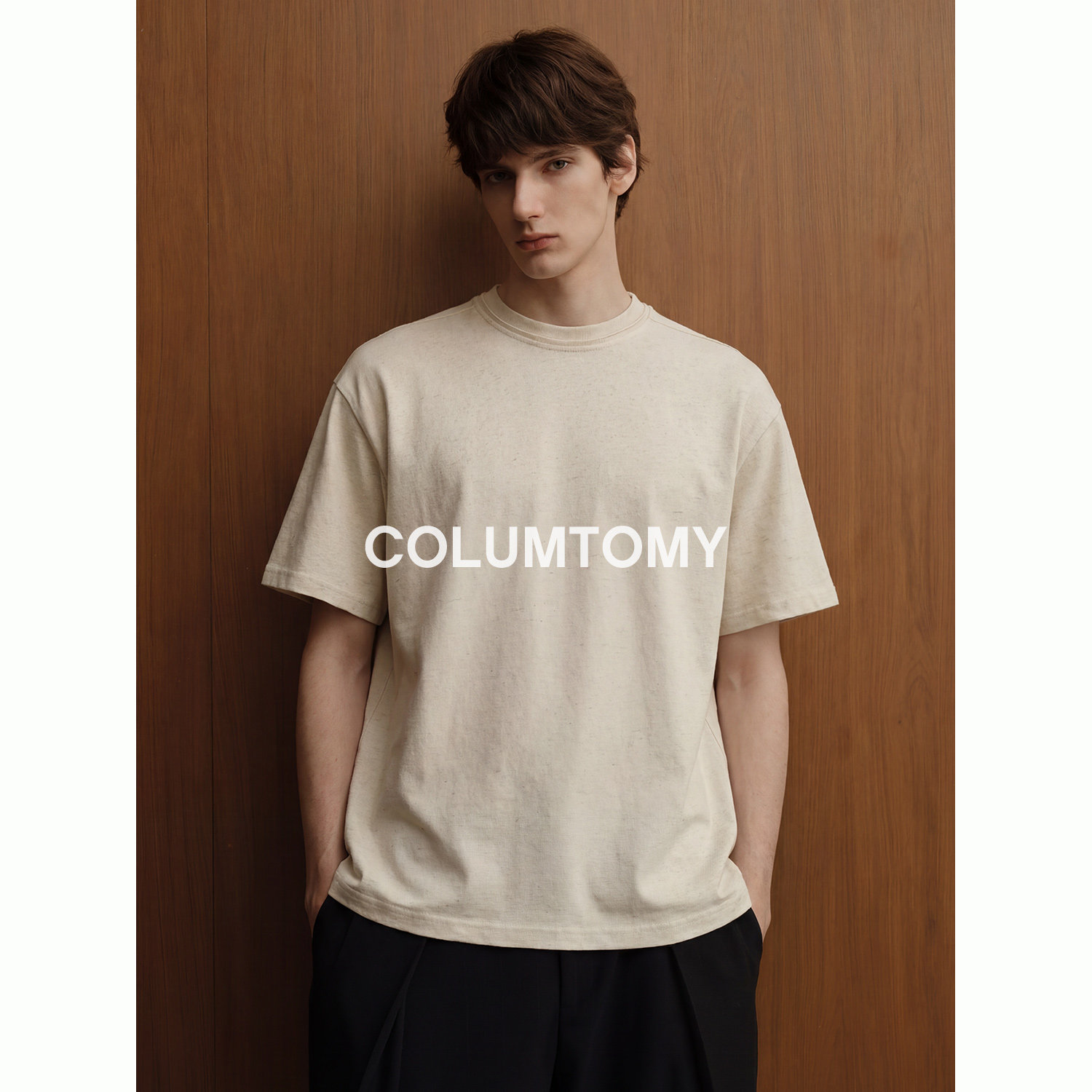 【天丝亚麻混纺】老钱风高档T恤圆领短袖男2026夏季新款Cleanfit