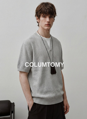 老钱风圆领短袖T恤2026夏季新款男士Cleanfit宽松百搭针织假两件